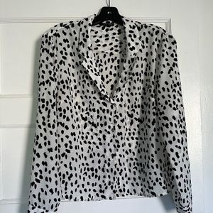 Topshop Dalmatian Print Blouse (UK 10/US 6)